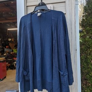 Terra & Sky Navy Blue Long Cardigan Size 1X NWT